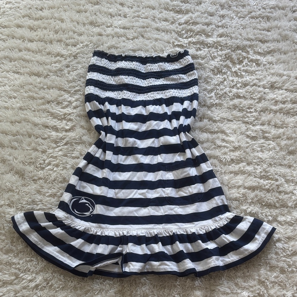 Navy & White Striped Ruffle Hem Sundress